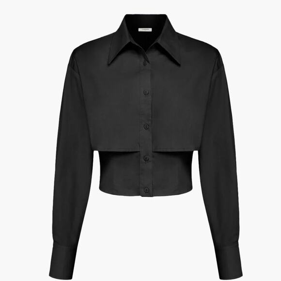 NWT REVOLVE & MINIMALIST lovers COMMENSE cropped black blouse XS - Picture 3 of 9